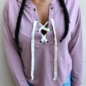 Lace Up Sweater